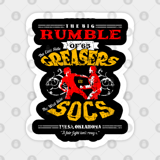 Greasers vs. Socs distressed The Outsiders Sticker TeePublic